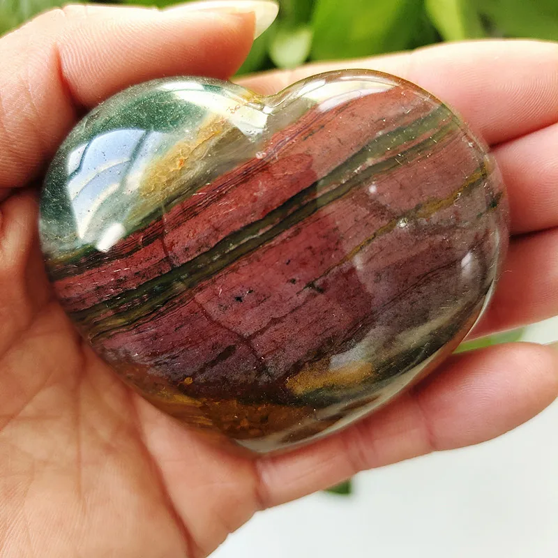 Natural sea jasper stone gem heart crystal mineral specimen ston | Дом и сад