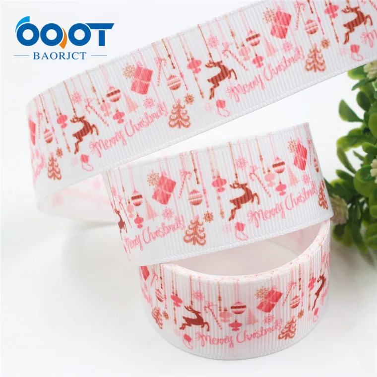 8 1971319,1 ''25 мм Рождество праздник для упаковки подарков напечатанный grosgrain ленты, 10yrds DIY головной убор ручной работы аксессуары - Цвет: 8