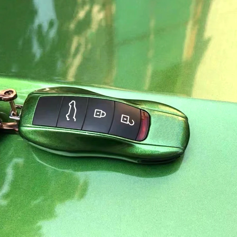 

New key case cover for Porsche Macan Cayenne Panamera 911 971 9YA Mamba green key holder cap fob car alarm remote control shell