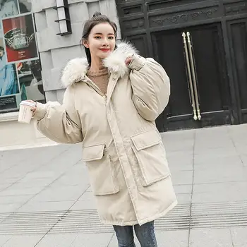 

Down Cotton Jacket Women Parkas Padded Warm Thick Winter Coat Female Loose Casual Overcoat Winter Women Jacket Outerwear Q1838