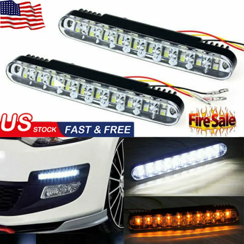 

Car Styling 2x 30 LED Car Daytime Running Light DRL Daylight Lamp with Turn reversing lights Turn Fog Light Led Accessories