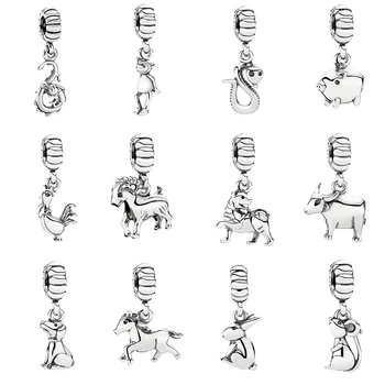 

Bule Star 100% 925 Sterling Silver pandoras Chinese traditional zodiac pendant