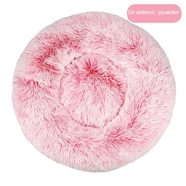 Meijuner 2021 New Long Plush Pet Bed Super Soft Round Dog Bed Washable Dog Kennel Pet Supplies Cushion For Dog Cat Big Cushion 1