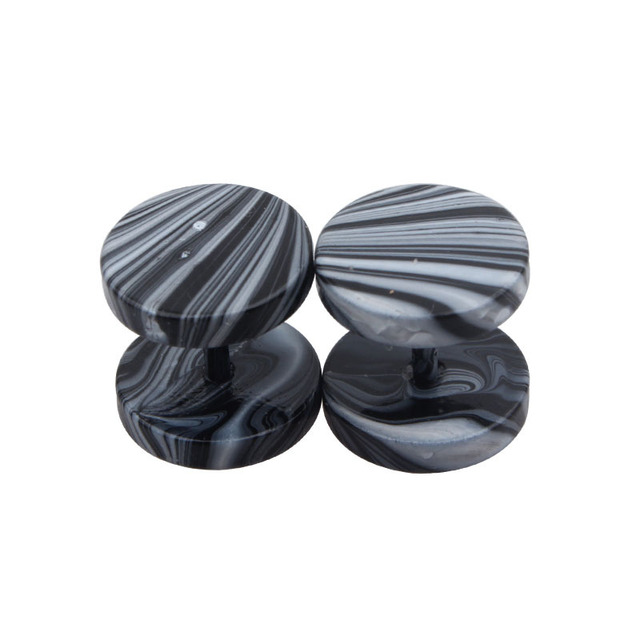 Plugs Faux Gauges Earrings for Men Women Stainless Steel Studs Circle Flat Back Cheater Tunnels Dumbbell Punk Ear Piercing