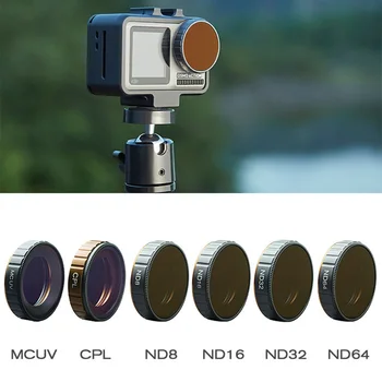 

6pcs/set ND8+ ND16+ ND32 + ND64 +UV+CPL Filters Lens Filter For DJI Osmo Action Camera Accessories