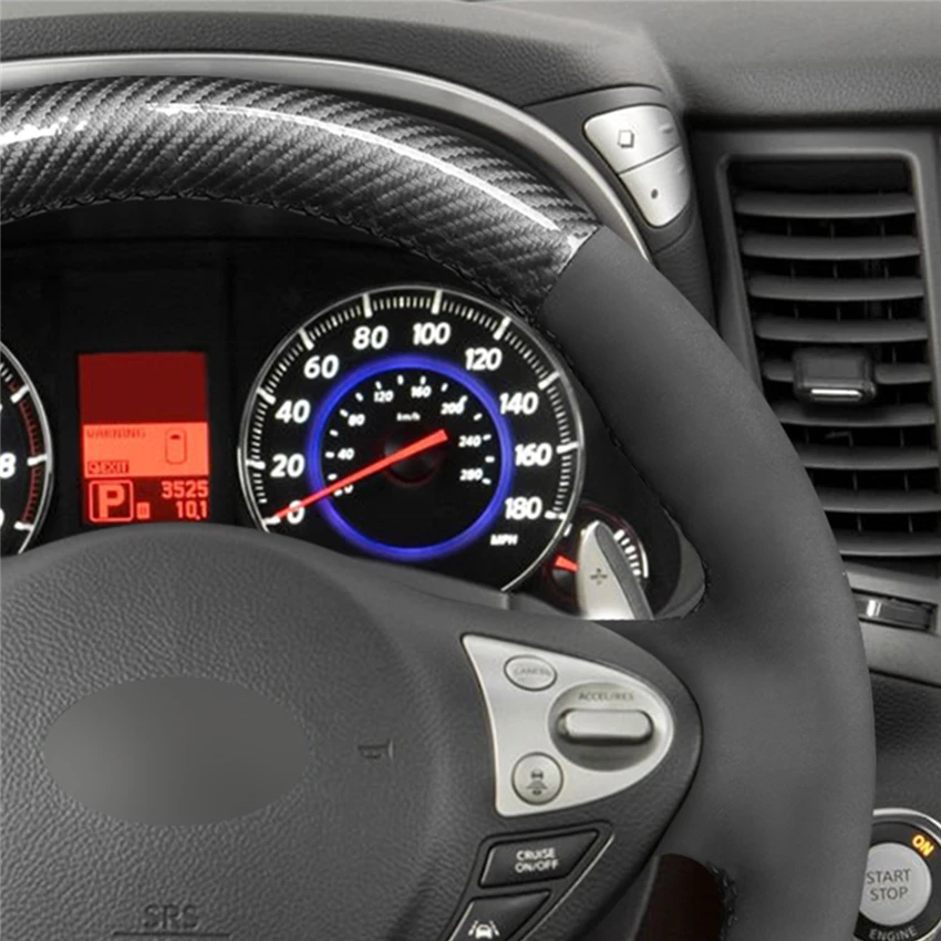 Чехол на руль из углеродного волокна для Infiniti FX35 FX37 FX50 QX70 2014 2018 Nissan Juke Maxima Sentra