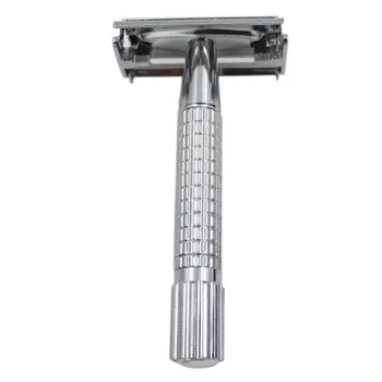 

Cheap Men Barber Shave Tool Metal Chrome Butterfly Double Edge Safety Razor