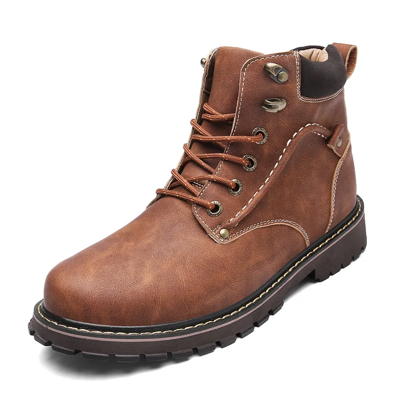 

Winter New Style Martin Boots Men's plus Velvet Warm Couples a Man And a Women's Hight-top Cotton Boots Versatile Worker Boot Me