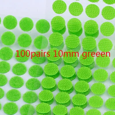 Velcros клейкая лента 10-30 мм самоклеящаяся лента крюк-петля нейлон Magic Boob лента наклейка для домашнего использования сильный клей 100 пар - Цвет: 10mm green 100pair
