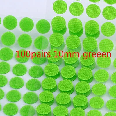 10mm green 100pair Velcros клейкая лента 10-30 мм самоклеящаяся лента крюк-петля нейлон Magic Boob лента наклейка для домашнего использования сильный клей 100 пар - Цвет: 10mm green 100pair