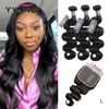 YYONG Hair Body Wave Bundles With 7x7 Closure Brazilian Hair Weave Bundles With Closure Human Hair Bundles With Closure Remy 1