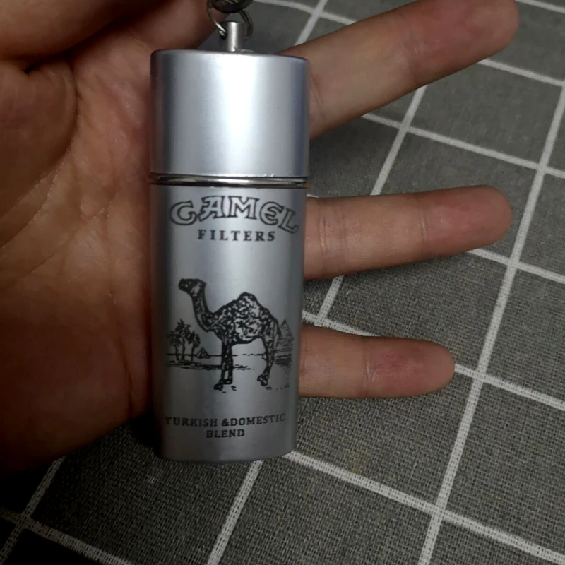 Personalized Sealed Metal Portable Ashtray With Lid Keychain Storage Men's Pocket Gadget