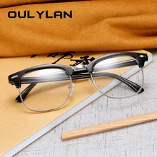 Oulylan очки для близорукости, женские винтажные очки с полуоправой, мужские очки для близорукости, очки-1,0-1,5-2,0-2,5-3,0-3,5