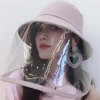 

Spring Summer Men Women Virus Protective Cap Eye Protection Bucket Hat Anti-pollen Mask Anti-saliva Face Cover Caps