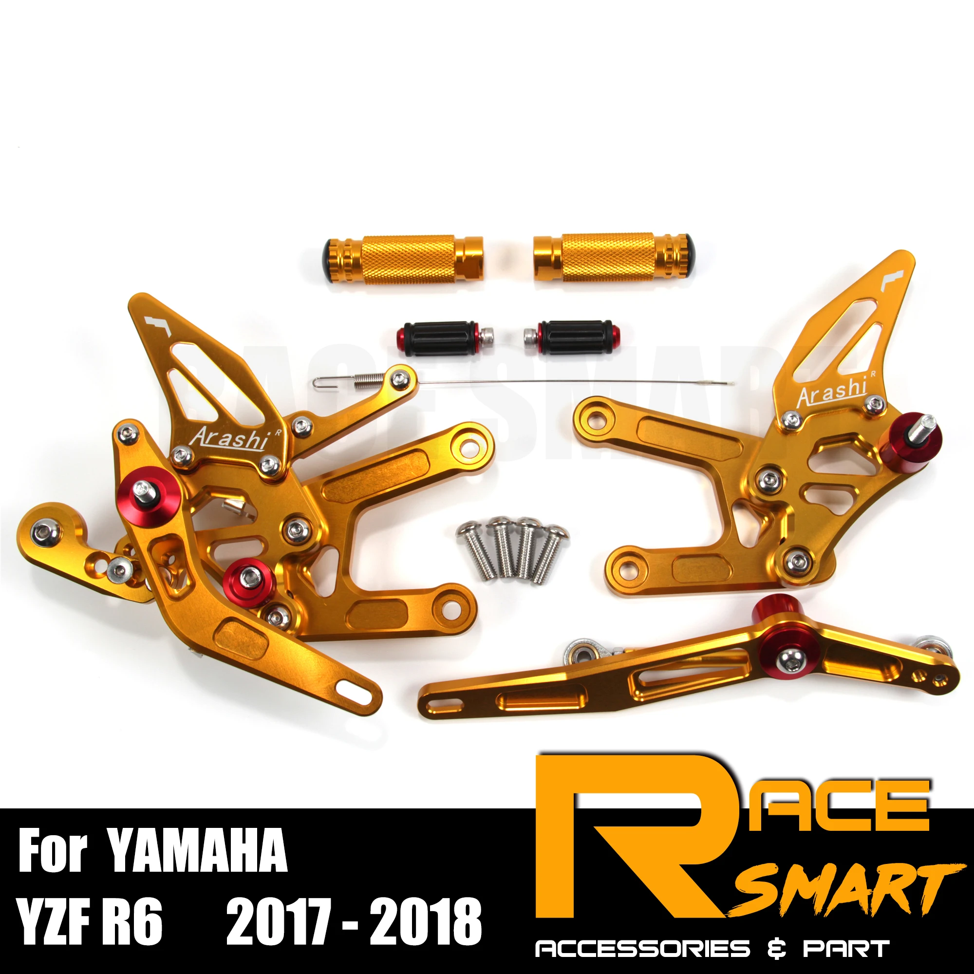 

For YAMAHA YZF R6 2017 2018 2019 CNC Adjustable Rearset Footpegs Footrest Foot Rest Pegs Pedal Motorcycle Accessories 2016