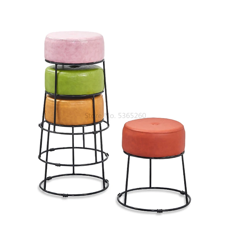 

xx1Simplicity Skin Stool Dressing Stool A Living Room Sofa Stool Modern Originality Round Stool Small Stool Household Low Stool