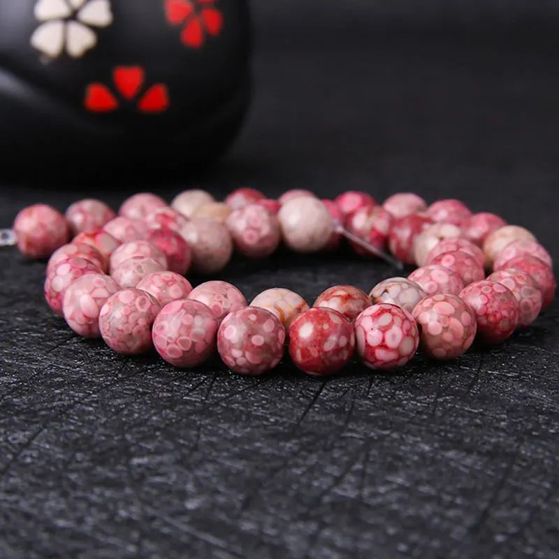 Natural Maifan Stone Red Gray Green Coffee Stone Round Beads For Jewelry Making Strand 15 Inch DIY Accessorries Bracelet Beads