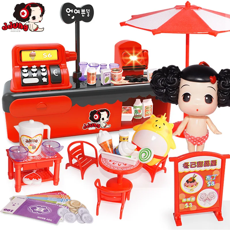 

Ddung New Style Children Gift Play House Dessert House Set Model Scene Light Sound Educational Toy 328