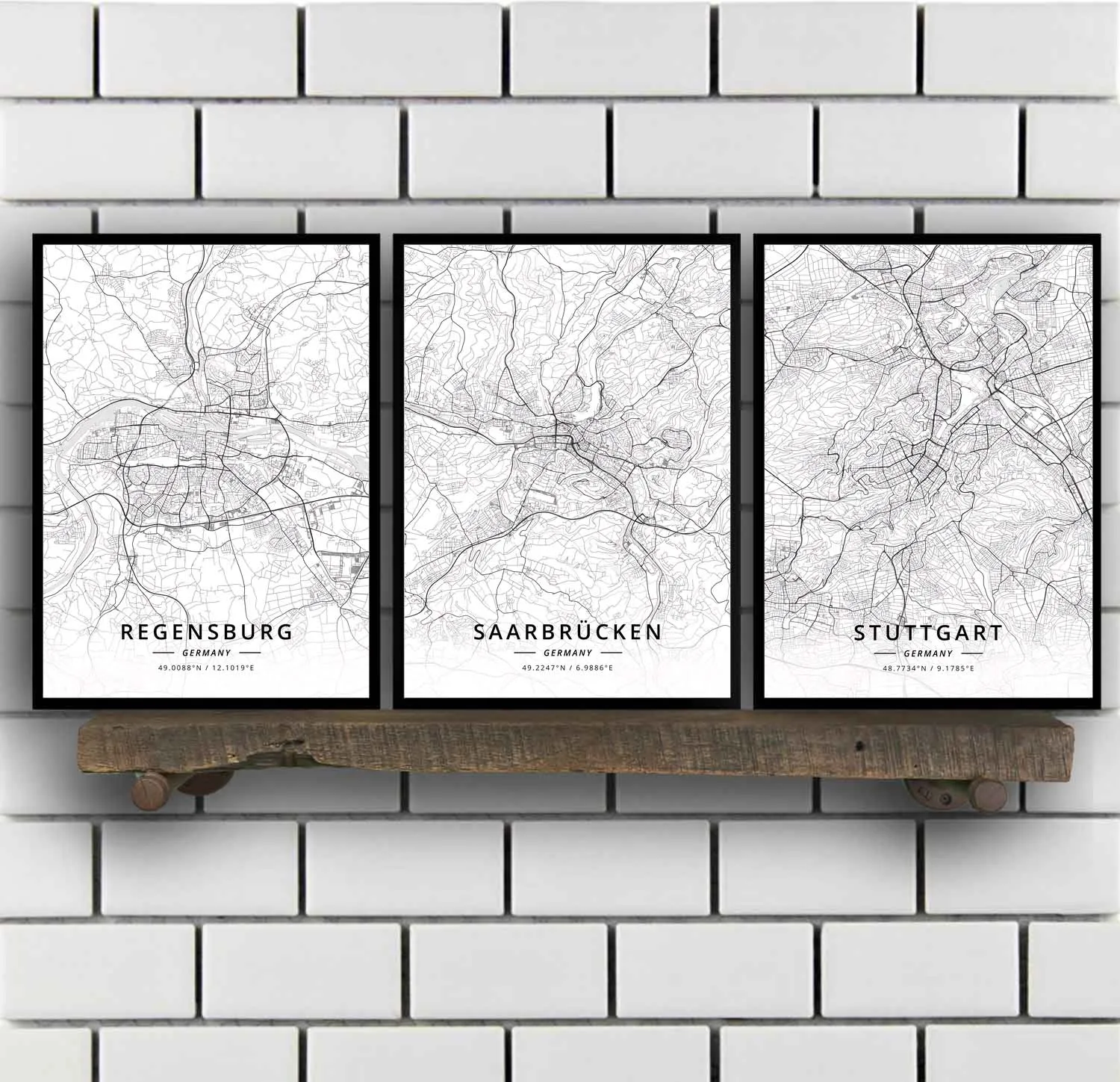 Ratisley Sahbrucken Stuttgart Gessetto Wildensee Casa Germania Mappa Poster