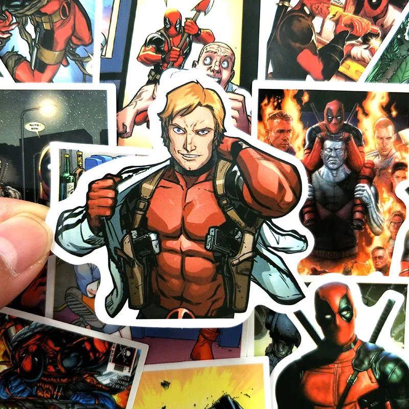 40 шт./компл. наклейка «Дэдпул» наклейки Marvel для ноутбука багаж Frige ноутбук автомобиль игрушка ПВХ водонепроницаемый граффити наклейки