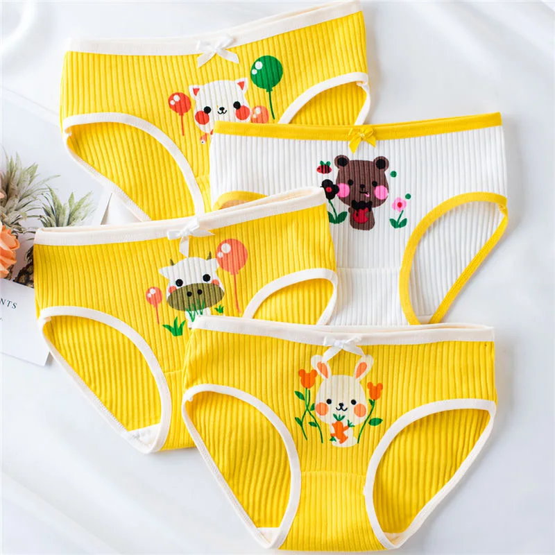 Nuevo diseño 4 unids/lote bebé suave ropa interior bragas niña Niño de dibujos animados lindo braguitas adolescentes braguitas cómodas