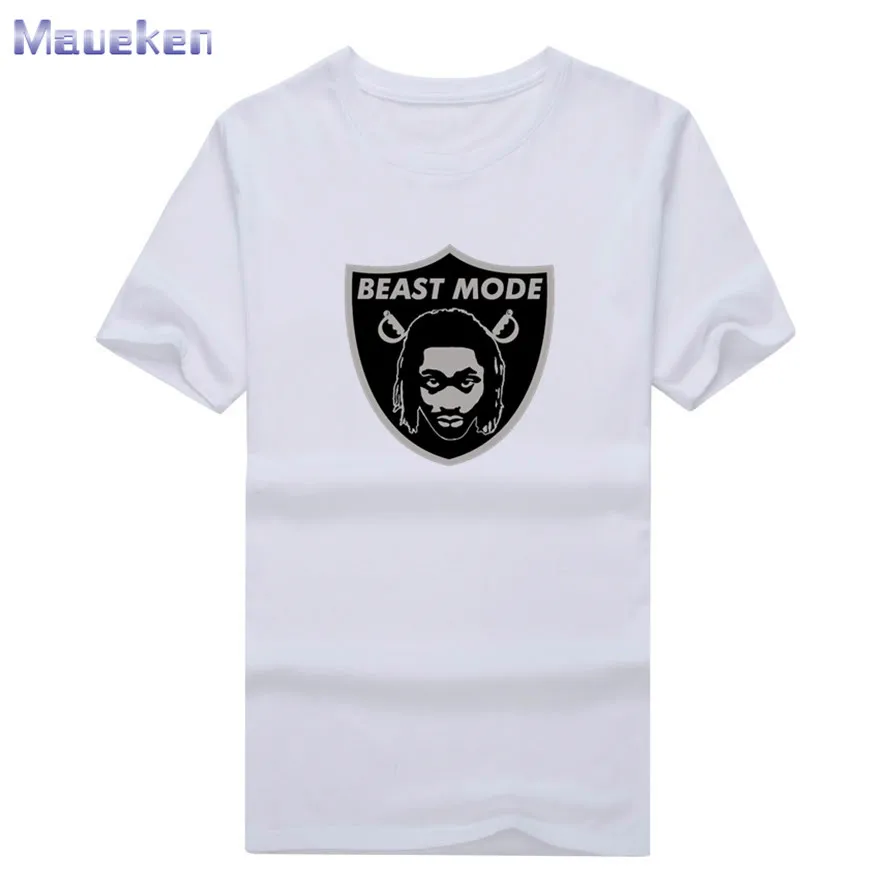 Новая футболка Marshawn Lynch Beast Mode, футболка из хлопка для поклонников, подарок, 0905-1