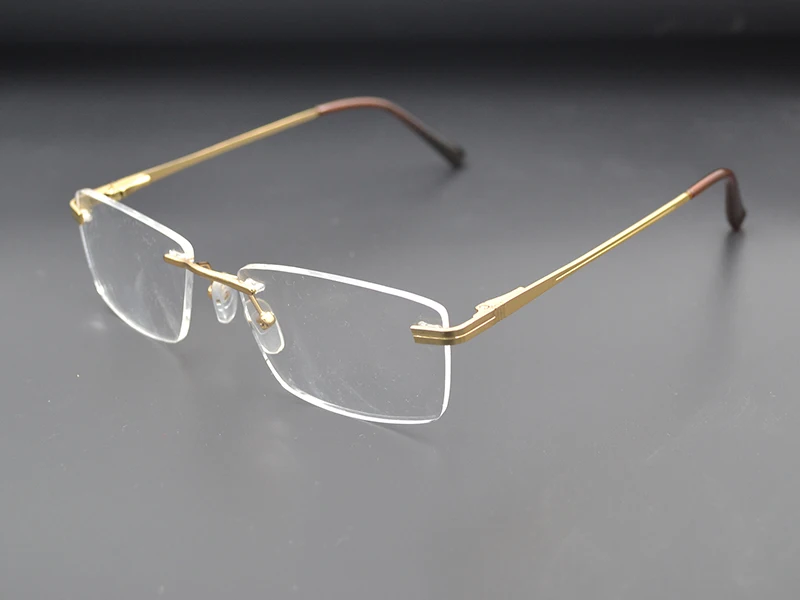 Унисекс прямоугольные очки без оправы для близорукости, оправы для женщин и мужчин, Металлические Модные прозрачные очки, Настраиваемые линзы по рецепту N5