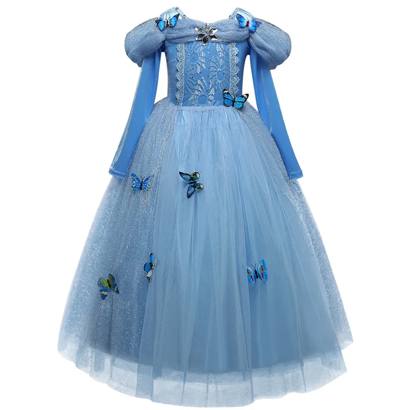 cosplay dress Маскарадное платье принцессы для детей от 4 до 10 лет костюм Анны и Эльзы для детей платье на Хэллоуин с принтом снежинок vestidos/детская одежда для девочек - Цвет: cosplay dress