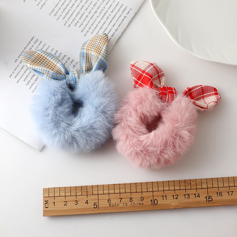 New Cute animal rabbit ear hair ring female rubber band elastic hair bands Korean headwear children hair Accessories ornaments