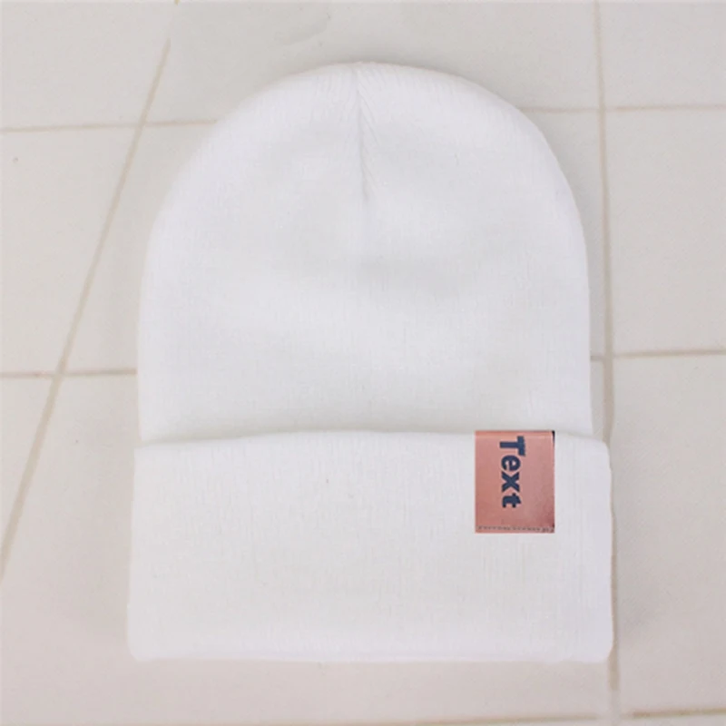 MYZOPER новая индивидуальная печать логотипа самодельная буква Beanie реклама Повседневная волна осень зима взрослый кепка вязаная шапка - Цвет: 01