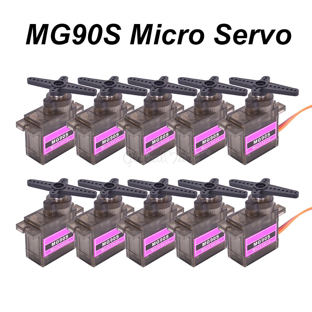 MG90S 9g Metal Gear Mini RC Servo Upgraded SG90 Micro Servos for Smart Vehicle Helicopter Boat Car Trex 450 | Игрушки и хобби