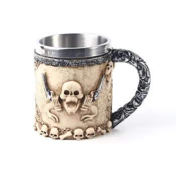 

Wine Glass Coffee Cup Wine Glass Resin Skull Cool Gift Skeleton Skull Head Home Decoration Mug