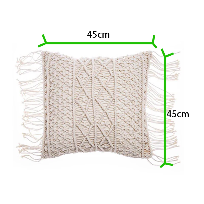 YOMDID Boho cushion cover macrame pillows case bohemia geometric pattern cotton thread tassels pillowcase sofa throw home decor