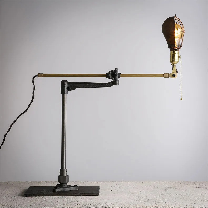 Винтажная Новинка, позолоченная Складная Настольная лампа, Ретро стиль, лофт, Светодиодный настольный светильник, Lamparas De, лампа для чтения, железный светильник ing Abajur Luminaria E27