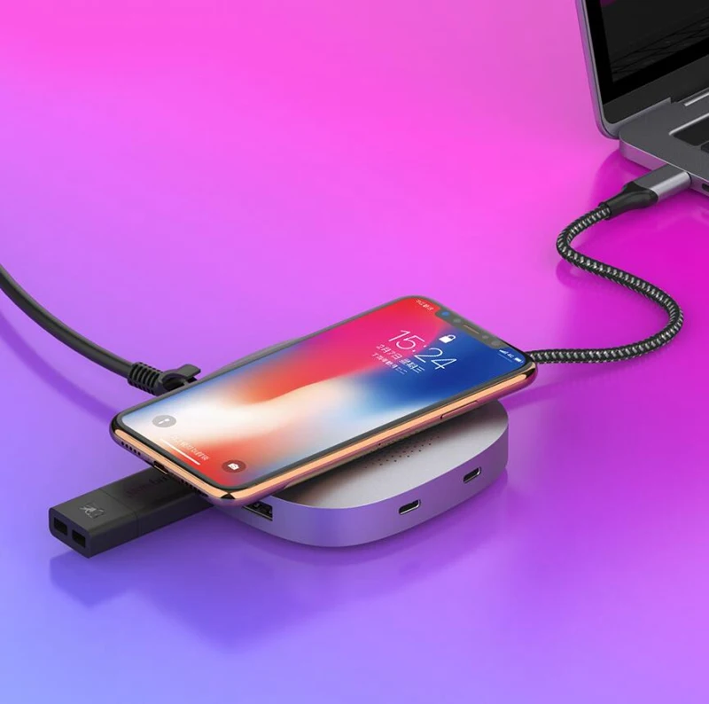 Мульти USB 3,1 type-C концентратор к HDMI адаптер 4K USB C концентратор с usb-хаб 3,0 RJ45 Lan PD порт для MacBook samsung S8/9 huawei mate 10