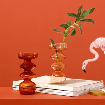 

Taper Candle Holder Glass Candlestick Holder for Christmas Decor Wedding Party and Home Dinner Decor Vase