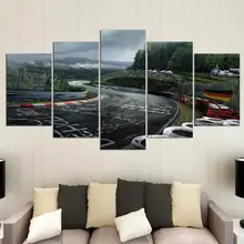 Картины напечатанные на холсте настенная живопись 5 панель Nurburgring ралли дорога украшение дома модуль плакат для гостиной