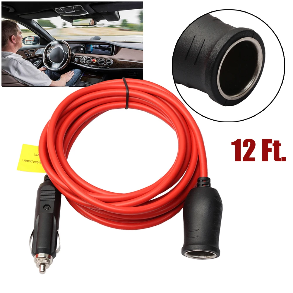 

3.6m 12/24V Car Cigarette Lighter Extension Cable Car Cigarette Lighter Plug Socket Charger Adapter Extension Wire Car Accessori