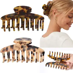 Big Claw Hair Clips 3.8 Inch Tortoise Banana Hair Clips for Women Girls Thin Hair French Design Celluloid Leopard Print Strong