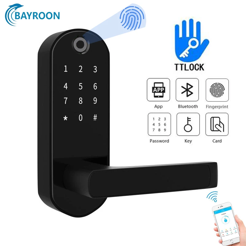 

Fingerprint Lock Smart Card Digital Code Bluetooth TTLock App Electronic Door Lock Home Security Mortise Biometric Locks Key