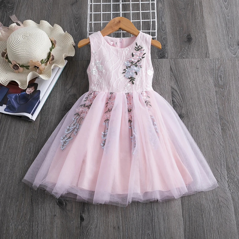 Новые кружевные платья с цветочным рисунком для девочек одежда для малышей Одежда с юбкой-пачкой для девочек детская одежда принцессы для девочек, вечерние повседневные наряды - Цвет: As picture