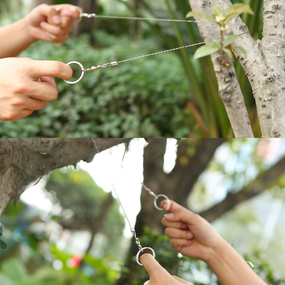 Outdoor Stainless Steel Wire Saw Emergency Equipment Survival Gear Tool Kit Hand Pocket Wire Saws for Camping Hiking Hunting
