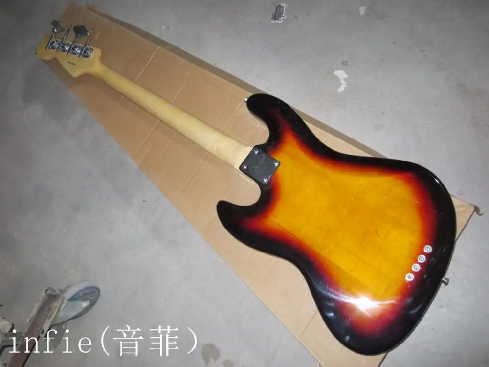 Горячая Sunburst джаз бас 4 струны электрогитары гитара