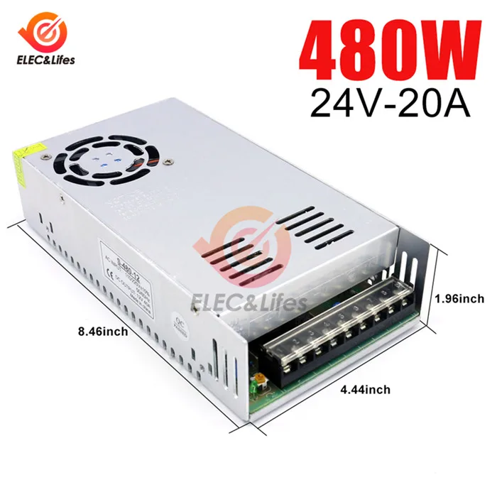 24V 20A 480W DC 12V 24V 400W 480W 500W импульсный источник питания трансформатор переменного тока DC SMPS модуль питания - Цвет: 24V 20A 480W