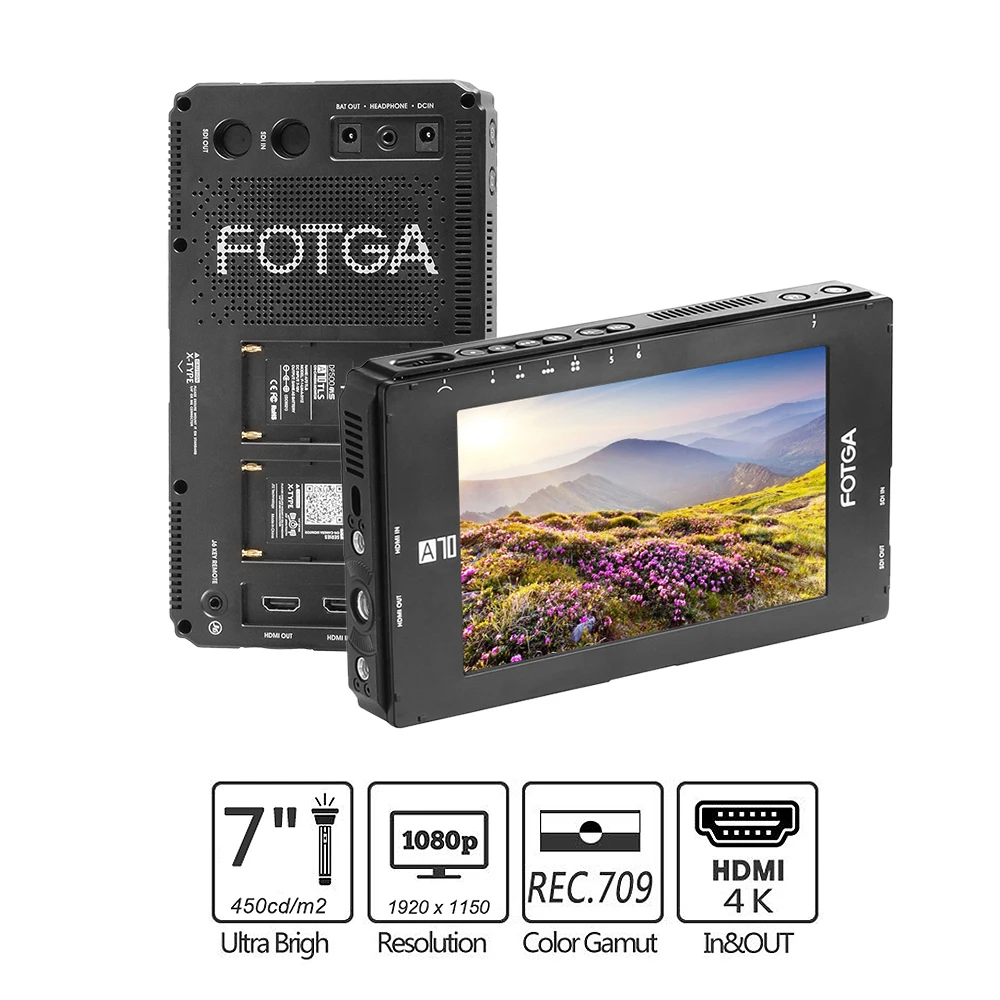 FOTGA A70/A70T/A70TL/A70TLS " сенсорный экран FHD ips видео накамерный полевой монитор 3D LUT 3g SDI/4 K HDMI вход/выход 1920x1080 - Цвет: A70