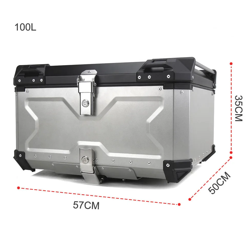Coffre de Moto 45L 55L 65L 80L 100L, boîte de Queue de Tour de Coffre de  Moto en Aluminium for Accessoires de Moto (Size : D-80L)