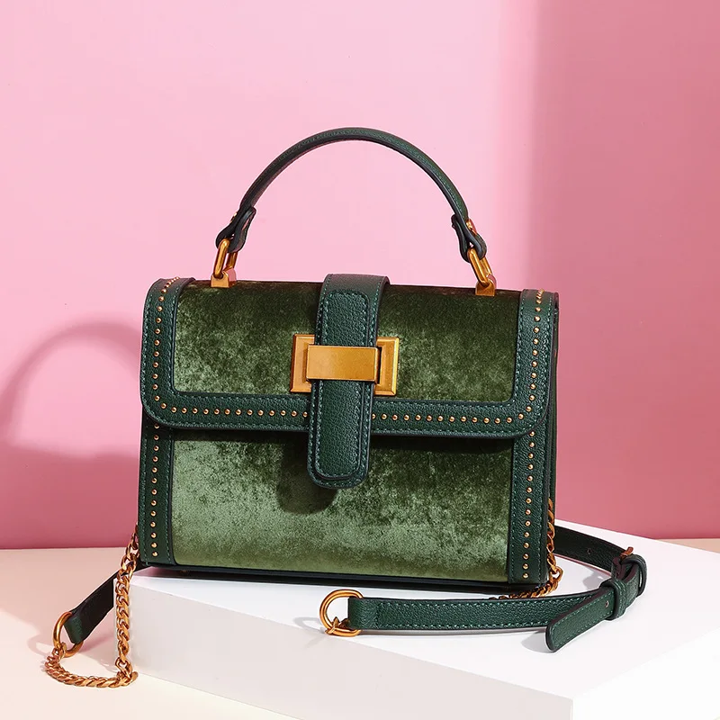 

2019 Spring And Summer New Style Rivet Bag with Chain Korean-style Fashion Shoulder Handbag Women's Bag a Generation of Fat
