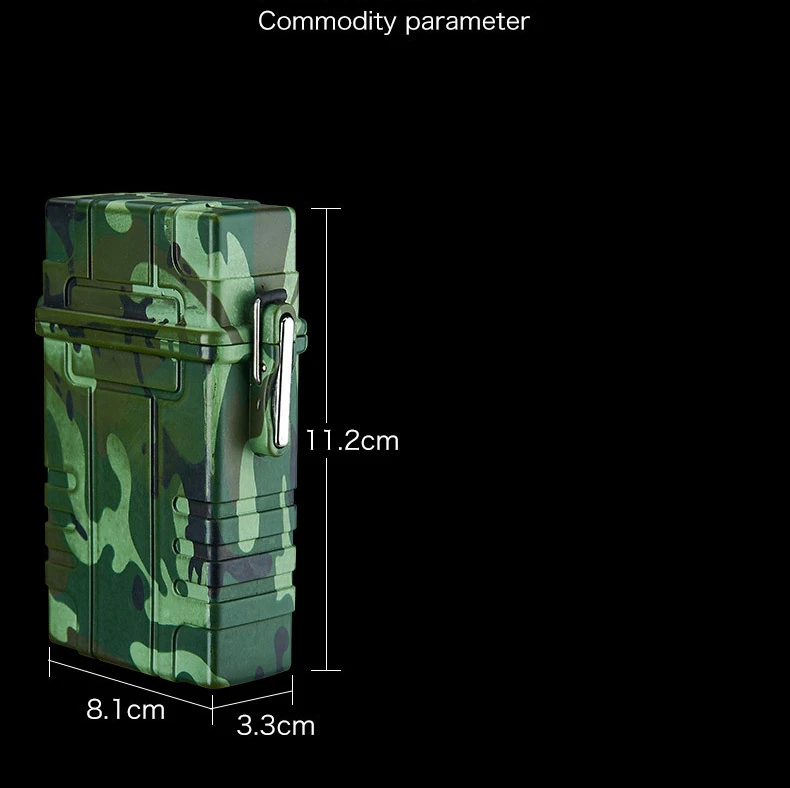 Waterproof USB Lighter New Cigarette Case Lighter Cigar Box Holder Windproof Gas Lighter Refillable Fire Butane Jet Hole