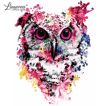 

Colorful Owl Framed Pictures DIY Painting By Numbers Handpainted Oil Painting Pictures On Canvas Home Decoration Wall Art