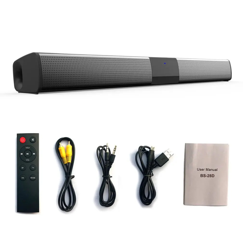 

20W Soundbar Home Theater Surrounding 3D Sound Wireless Speaker Black with RCA/ AUX/ USB Cable High Sound Performance